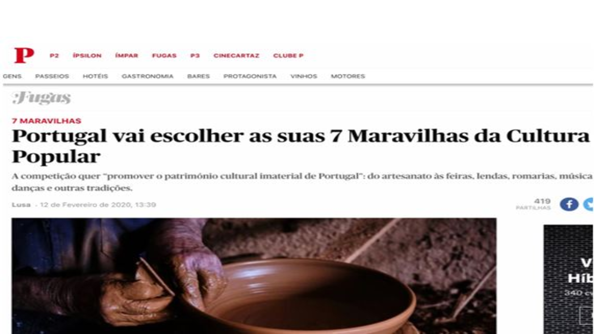 Portugal vai escolher as suas 7 Maravilhas da Cultura Popular®